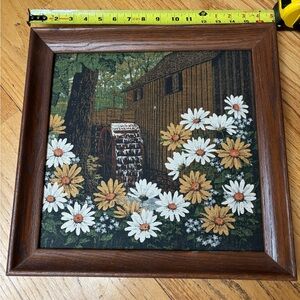 Framed painting Daisy’s by the Mill linen painting